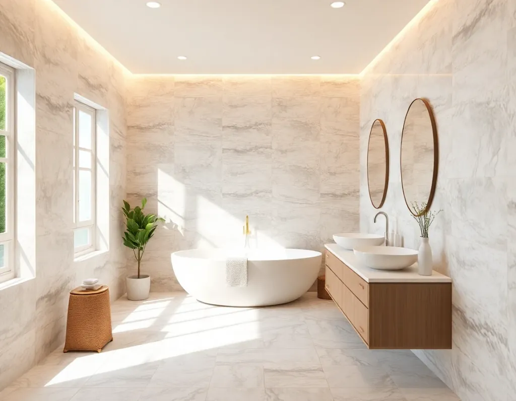 AI Bathroom Design inspiration with a fresh, calm bathroom makeover