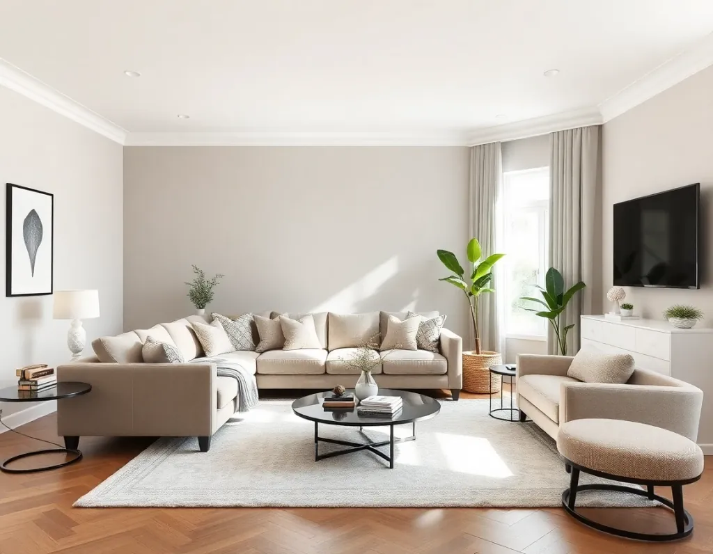 DecorAI comparison image showing a polished AI Living Room Design result